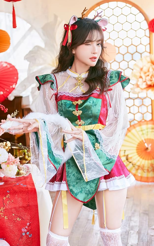 シャイニーレース辰コスチューム　Malymoon グリーン Amazon.co.jp: [Malymoon] コスプレ 新年 干支 辰 龍 ドラゴン